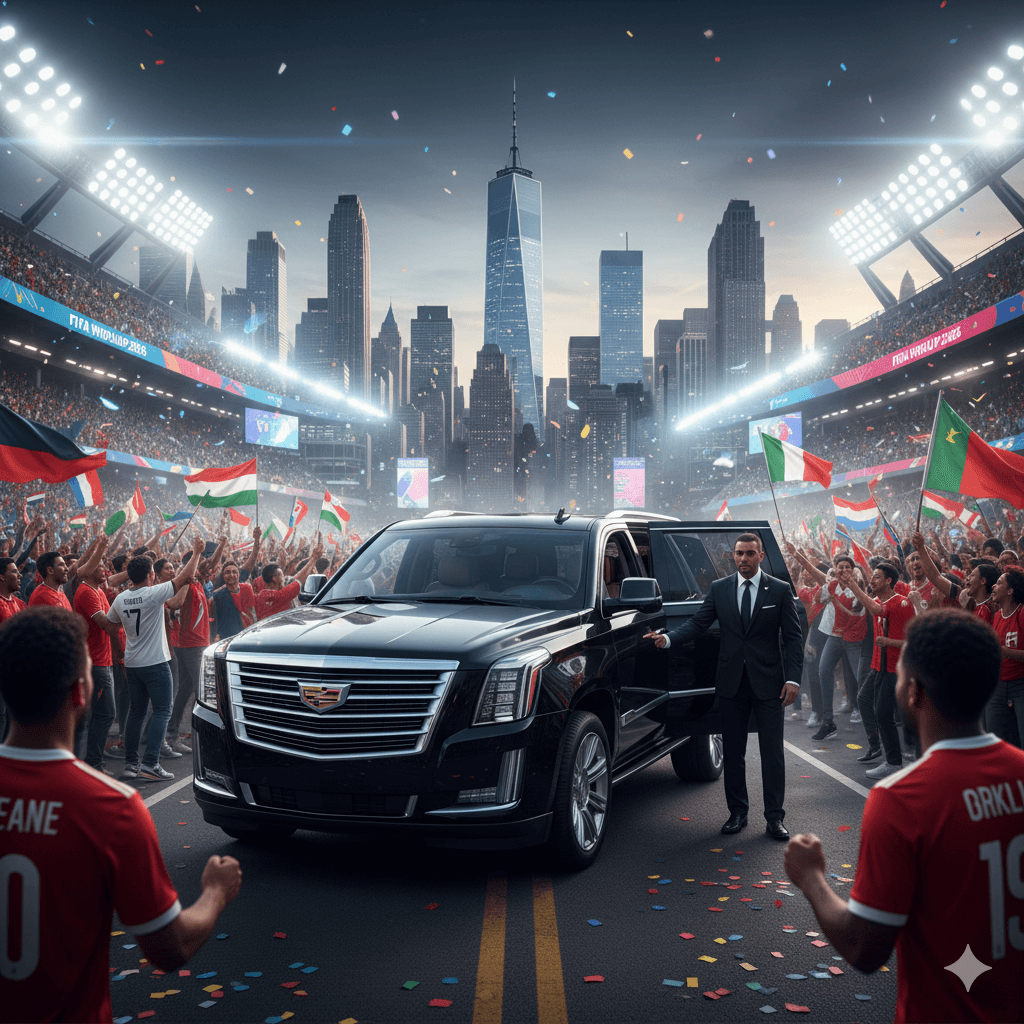 Luxury private chauffeur vehicle in New York City for FIFA 2026 travel